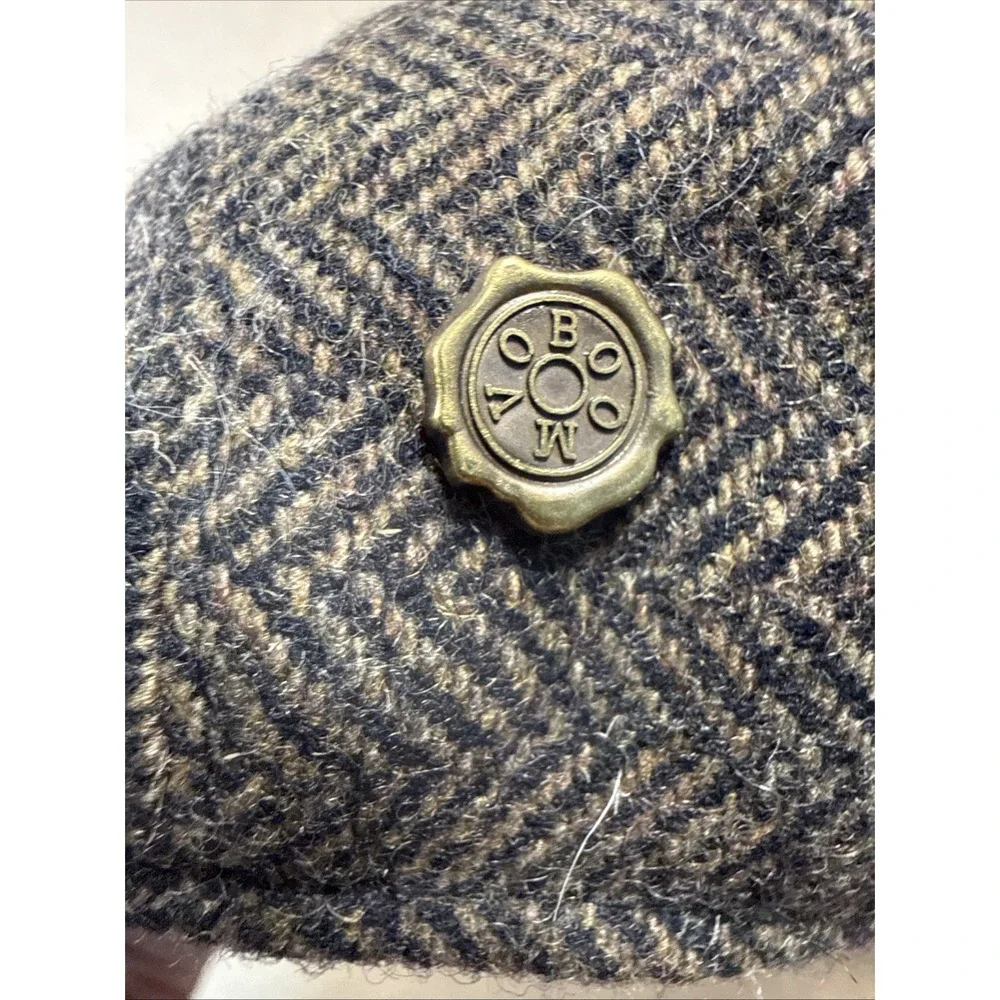 VOBOOM MENS IVY CAP 50% WOOL HERRINGBONE TWEED GATSBY Newsboy Hat 7-1/4 To 7-7/8